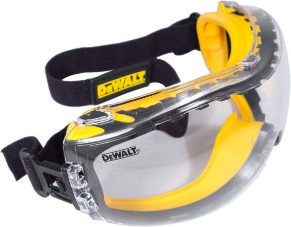 Close up of a DeWalt DPG82-11 safety glasses