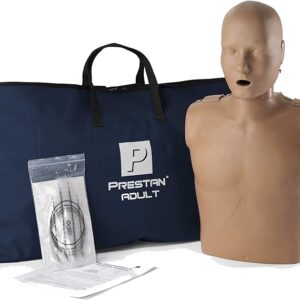 Close up of a Prestan CPR / AED training manikin kit