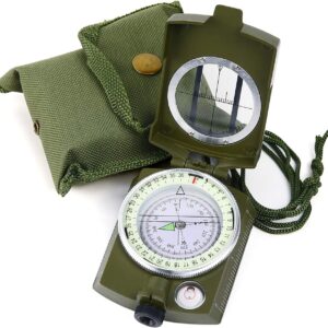 Close up of a green Sportneer compass