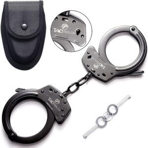 TacStealth steel handcuffs with two keys and a carrying case